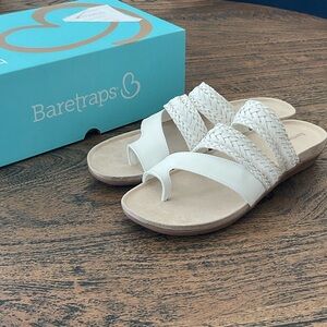 BareTraps White Braided Strap Sandal Slide